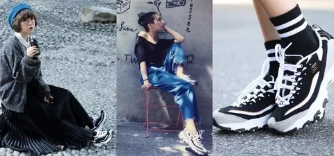 黑白穿搭控必收的鞋款， 韓國超轟動的 SKECHERS D'Lite & D'Lite 2！
