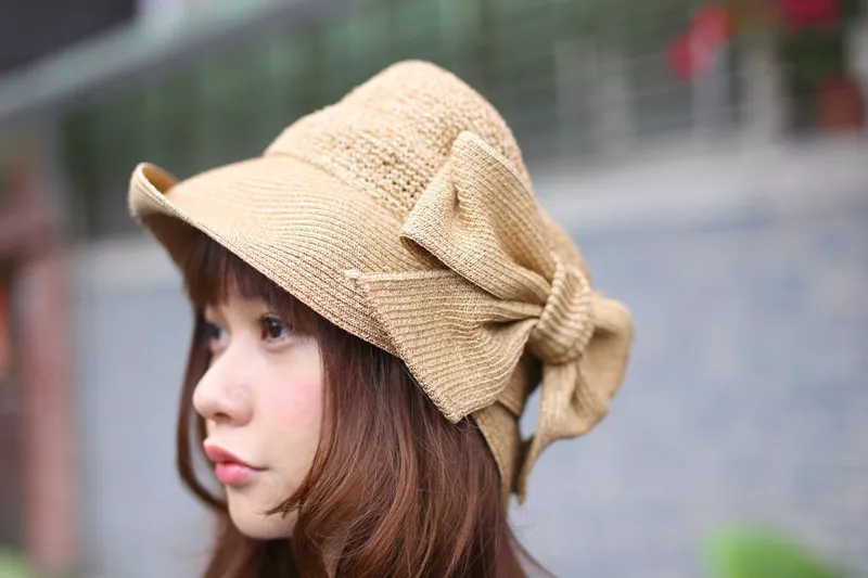 蝴蝶結編織帽