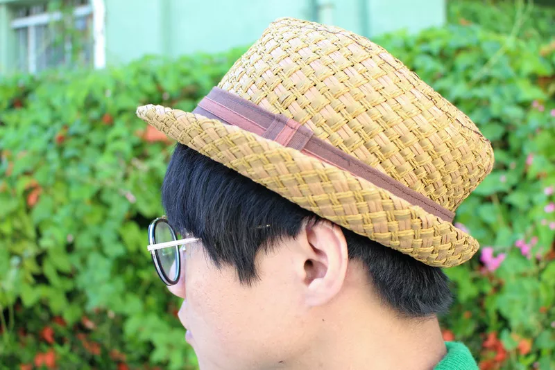草編紳士帽