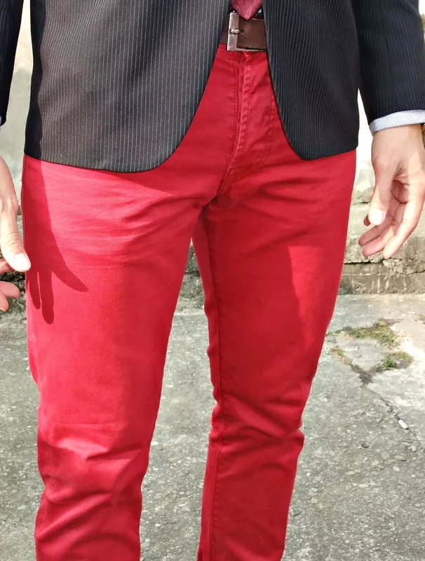 紅色休閒褲