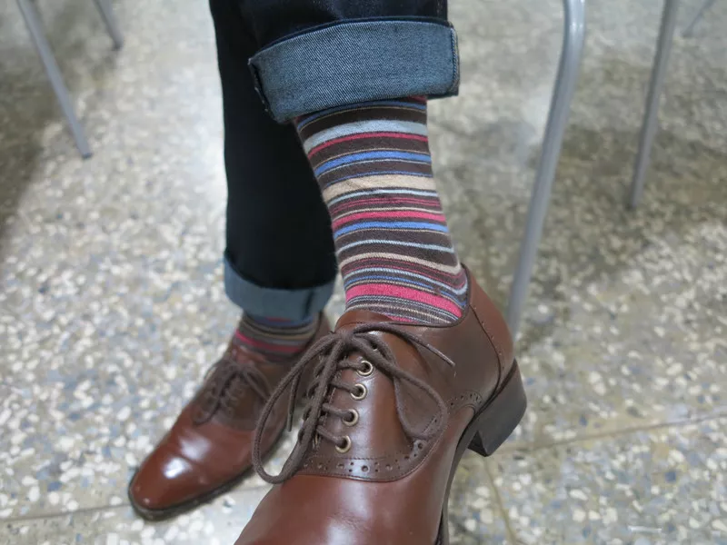 褐色條紋紳士襪