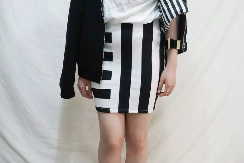 幾何黑白窄裙