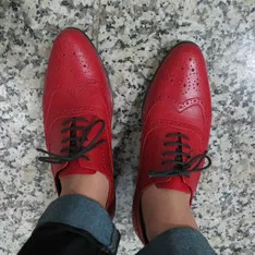 紅色牛津鞋