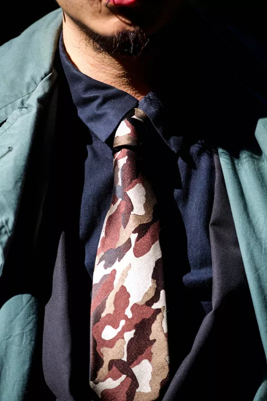 迷彩緞面領帶