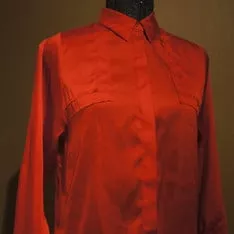 緞面橘紅襯衫