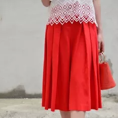 紅色寬褲裙