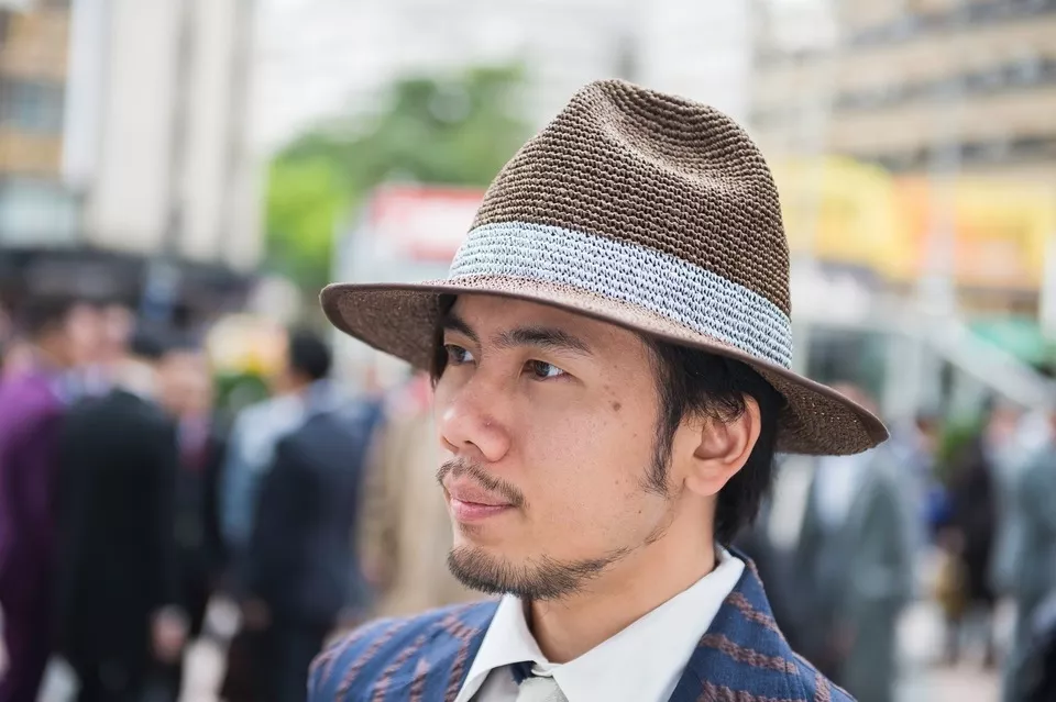 草編紳士帽